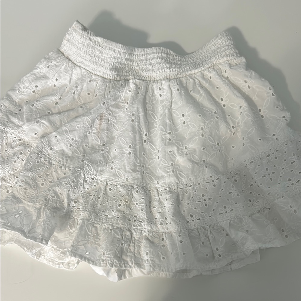 American Eagle White Eyelet Skort Skirt
